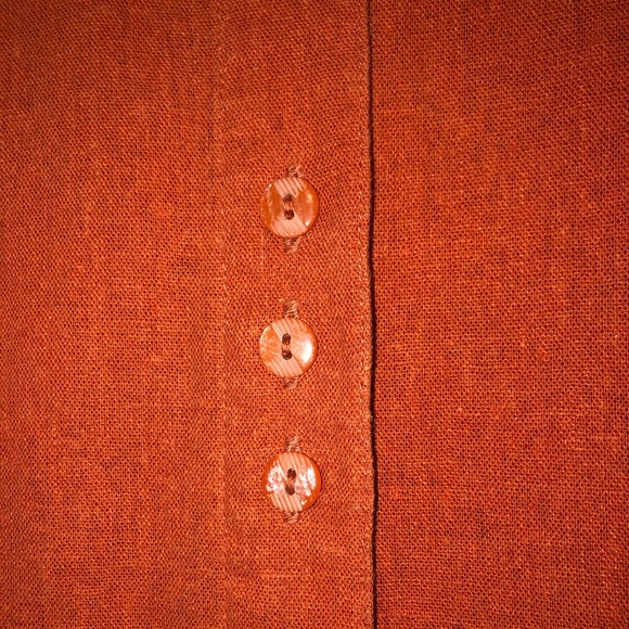 Christopher & Banks Rust Orange Button Down Blouse - Picture 4 of 7